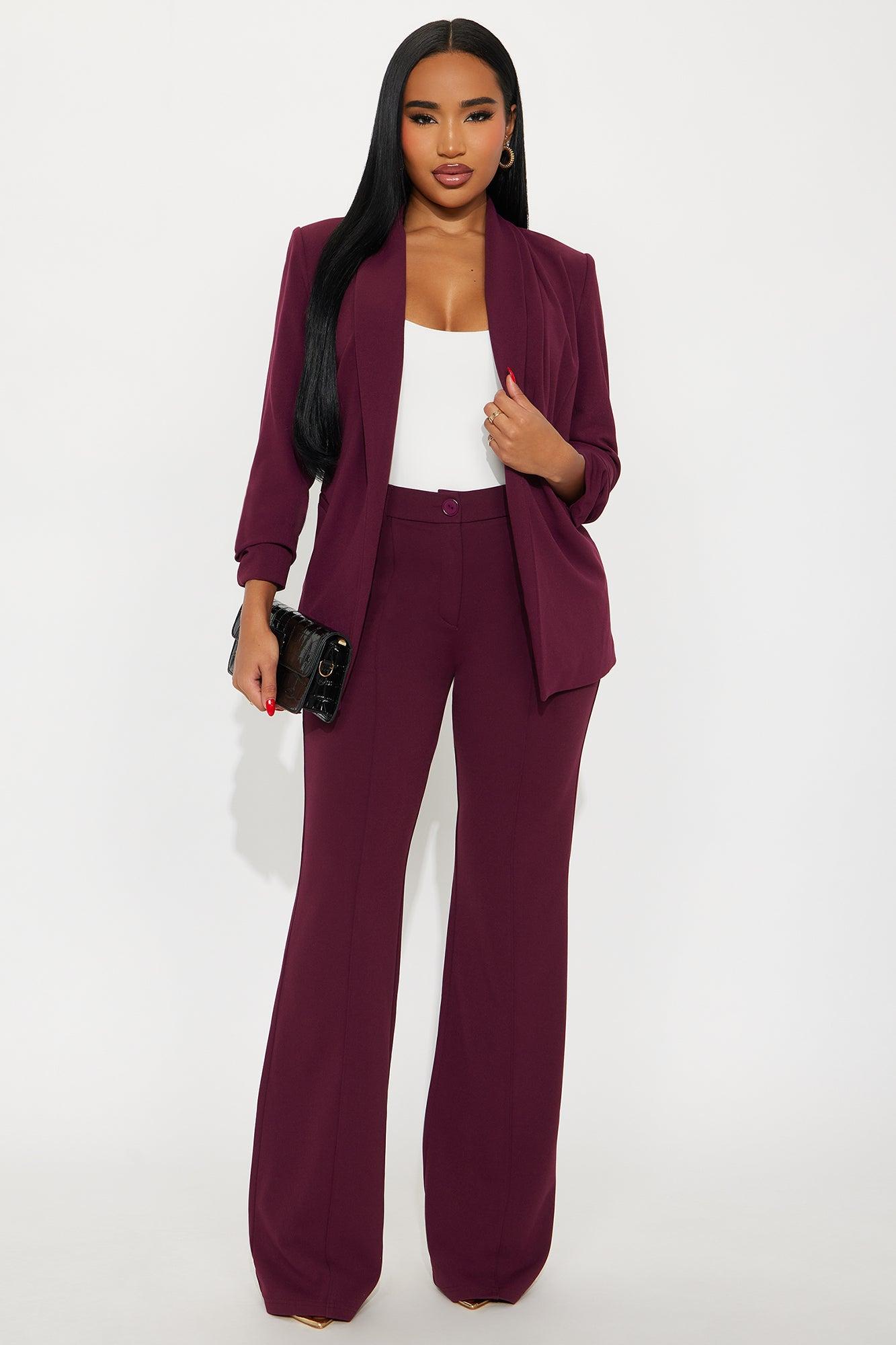 The Celine Blazer - Burgundy Product Image