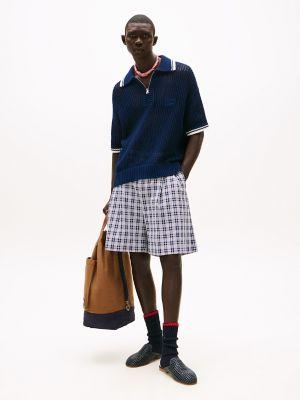 Wide-Leg Check Chino Short Product Image