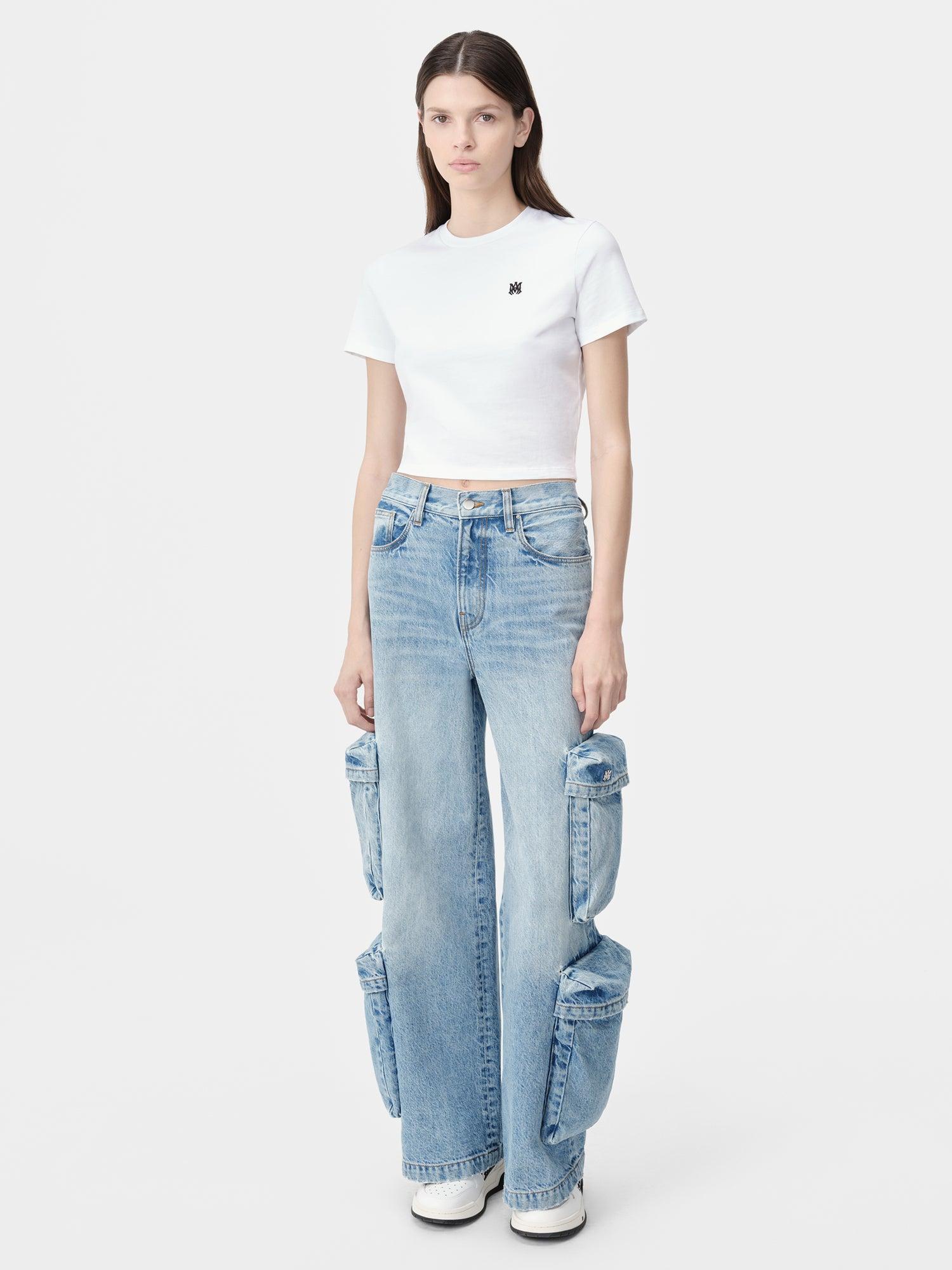 WOMEN - WOMEN'S MA EMBROIDERED BABY TEE - White Female Product Image