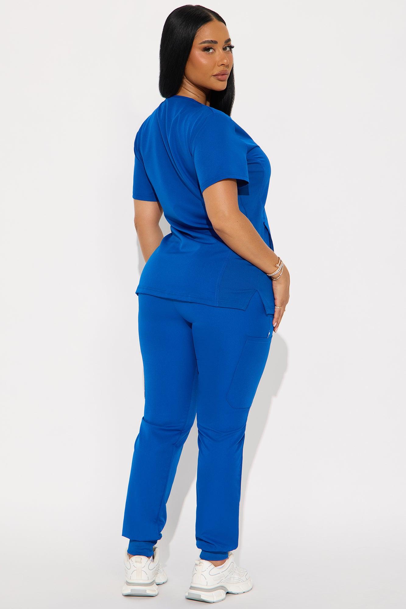 Get To Work Stretch Uniform Scrub Jogger Set - Royal Female Product Image