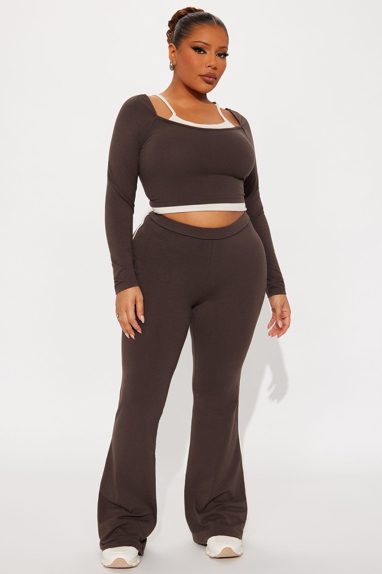 Double Up Pant Set - Brown Product Image