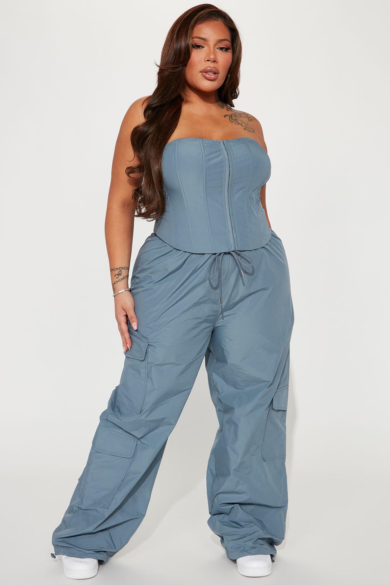 She's Just All That Pant Set - Slate Blue Product Image