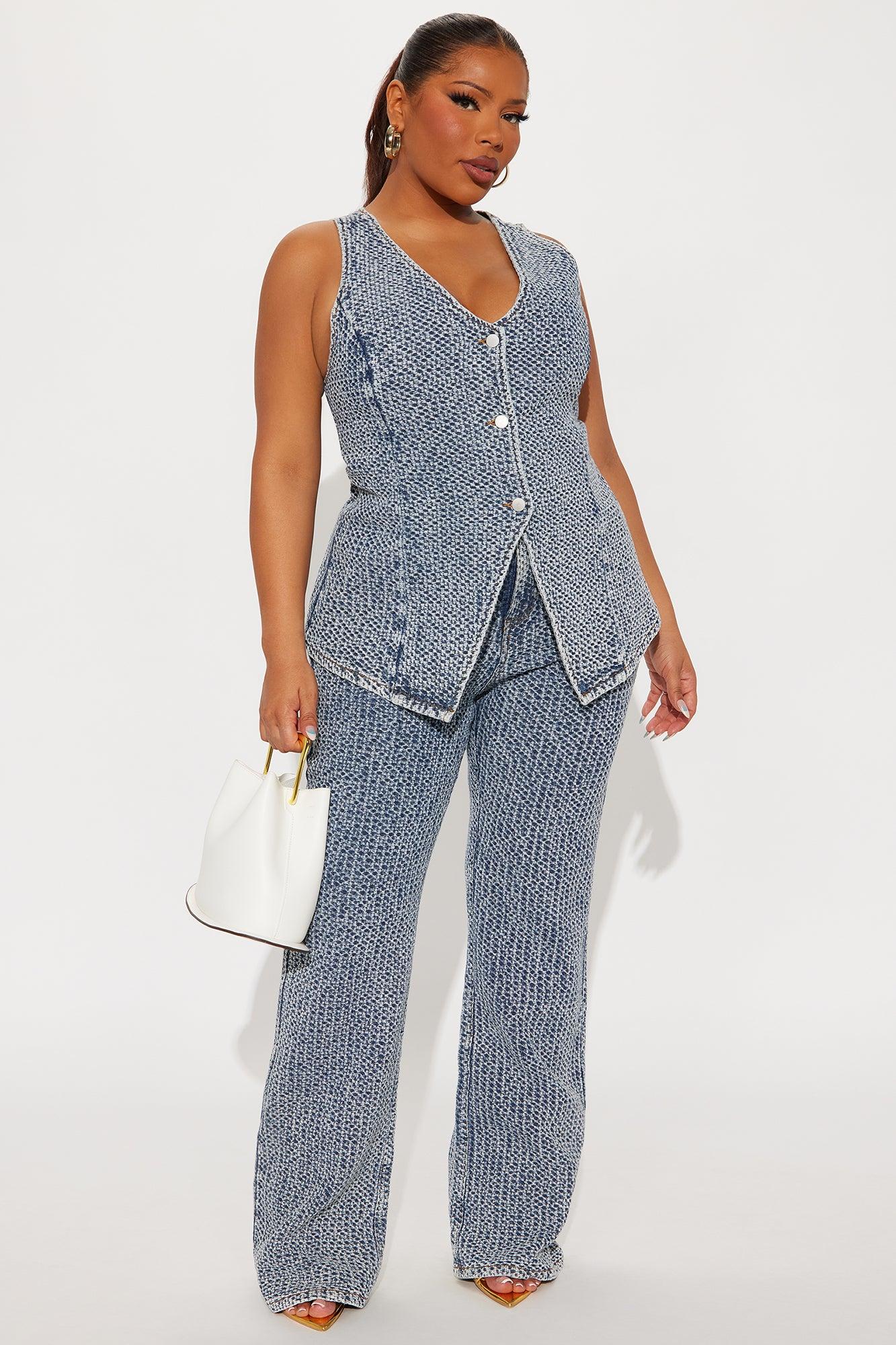 Midnight Glow Flare Pants Set - Medium Wash Product Image