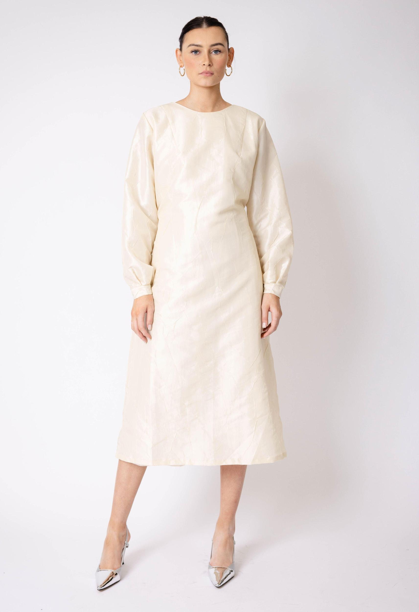 Hera Button Down Dress In Ivory Product Image