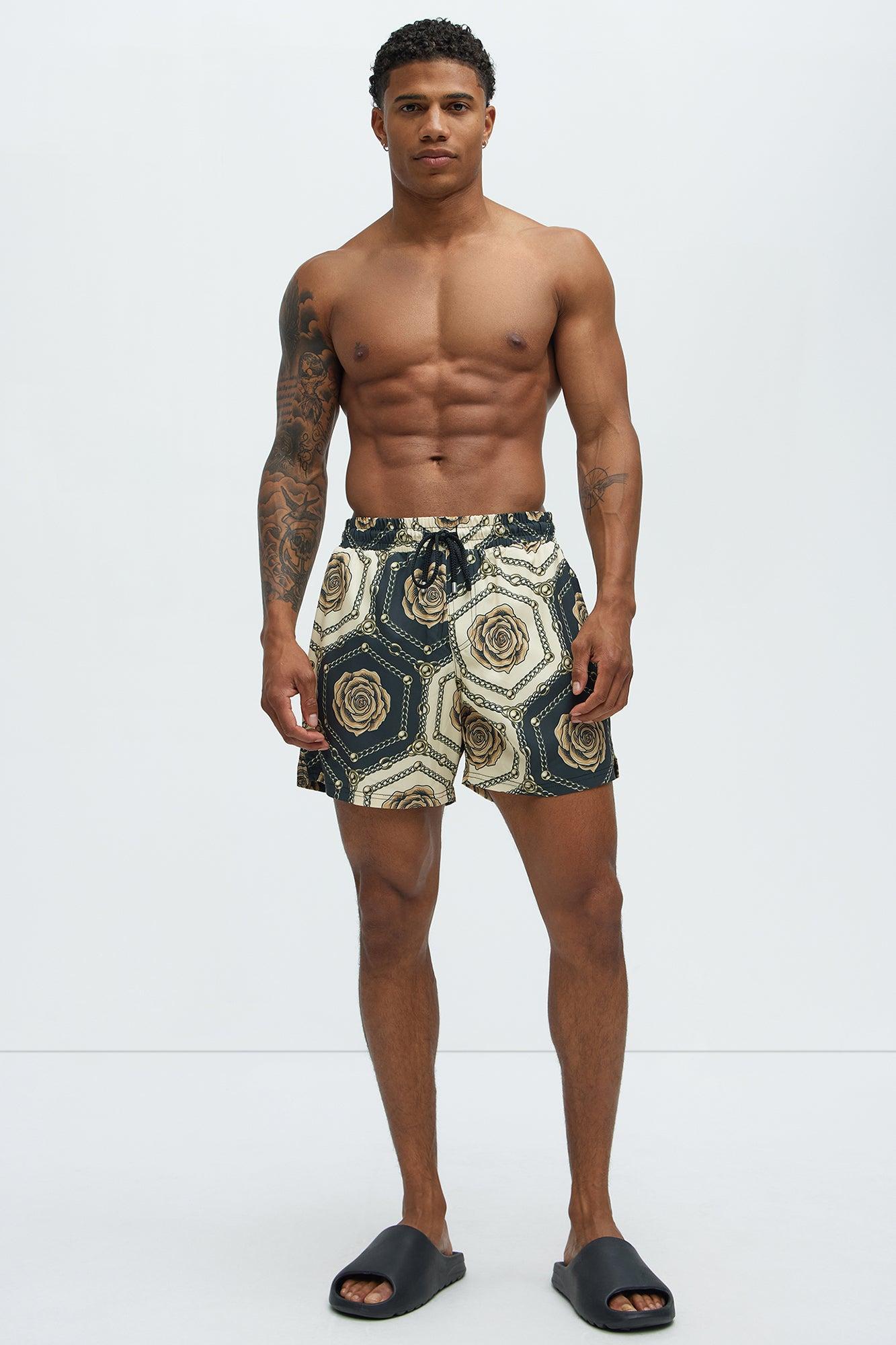 Rose Link Swim Mid Trunk - Cream/combo Product Image