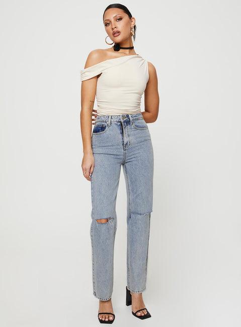 Holland High Rise Straight Leg Jeans Denim Product Image