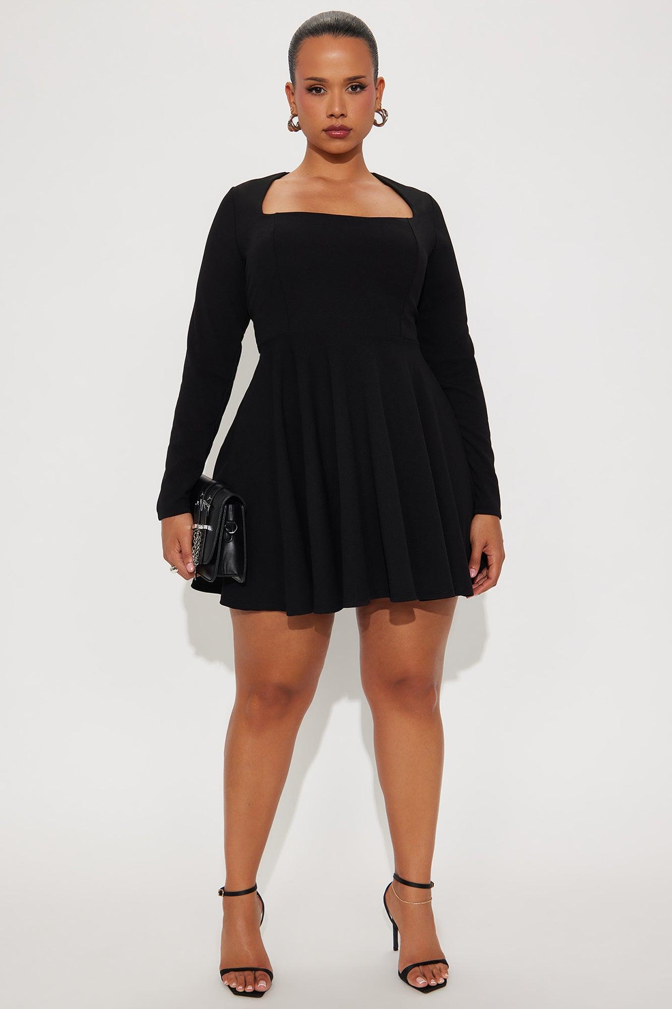 Alena Long Sleeve Mini Dress - Black Female Product Image