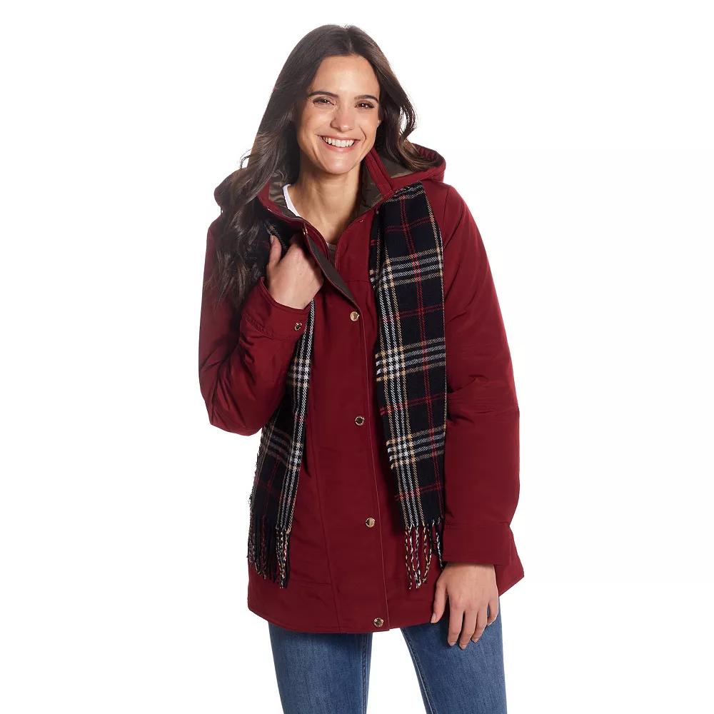 Women's Gallery Hooded Heavyweight Stadium Jacket, Size: Small, Merlot Product Image