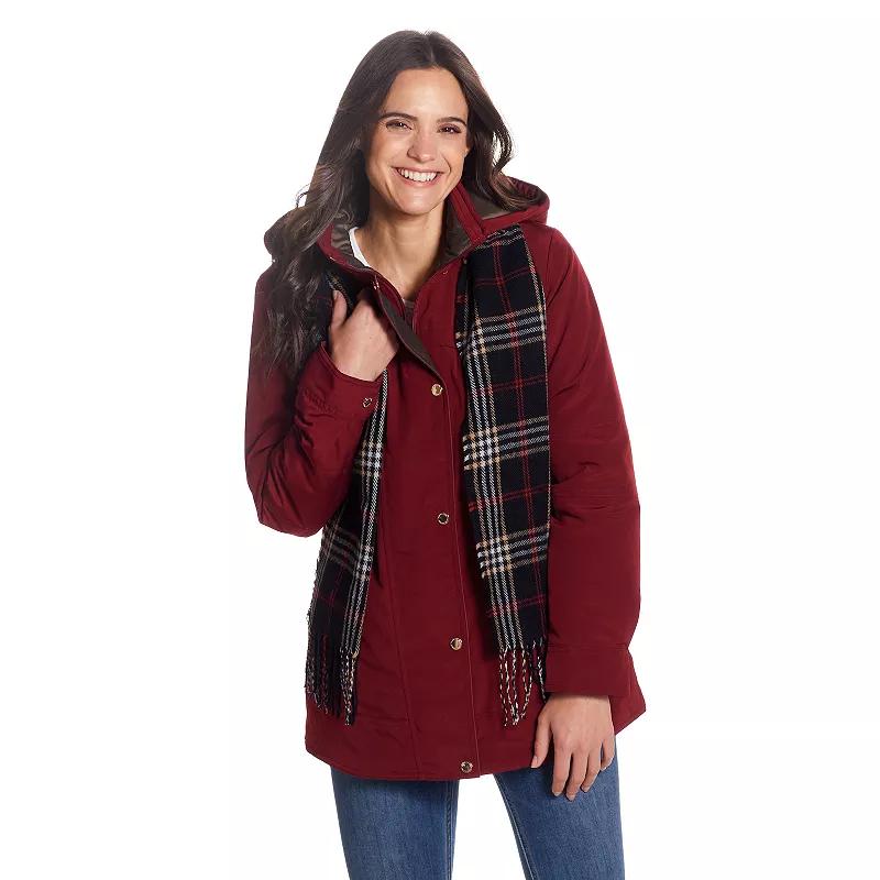 Women's Gallery Hooded Heavyweight Stadium Jacket, Size: Small, Merlot Product Image