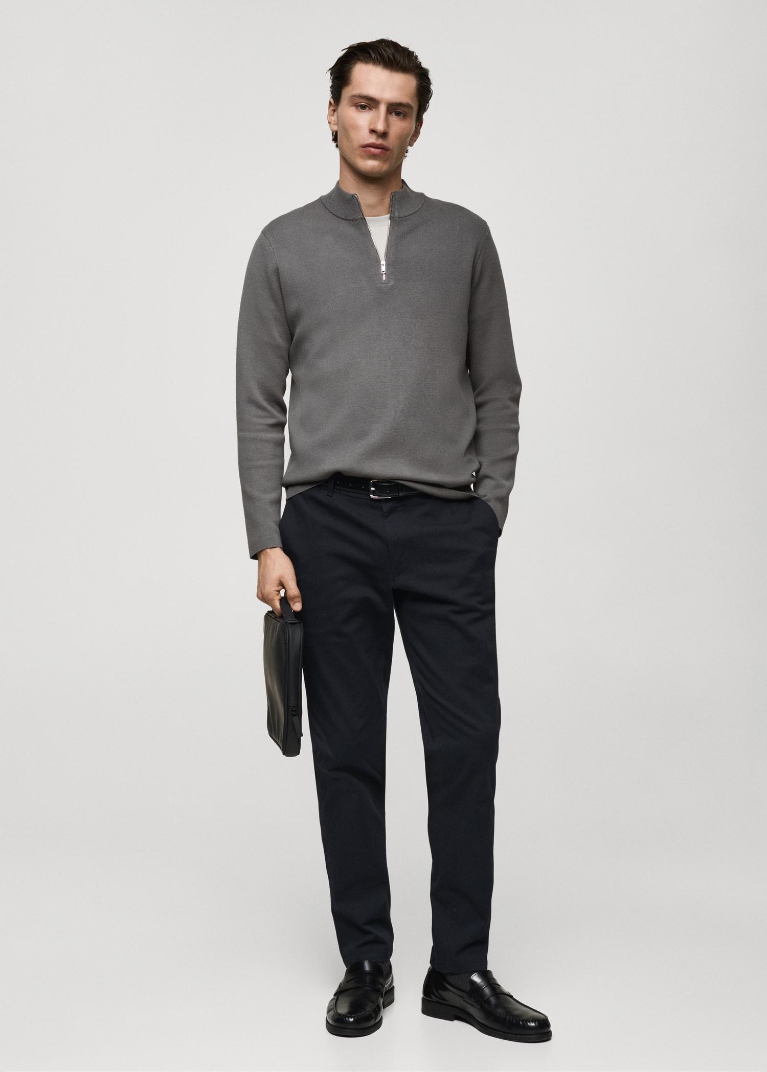 Barna slim-fit twill chino pants - Men | MANGO USA Product Image