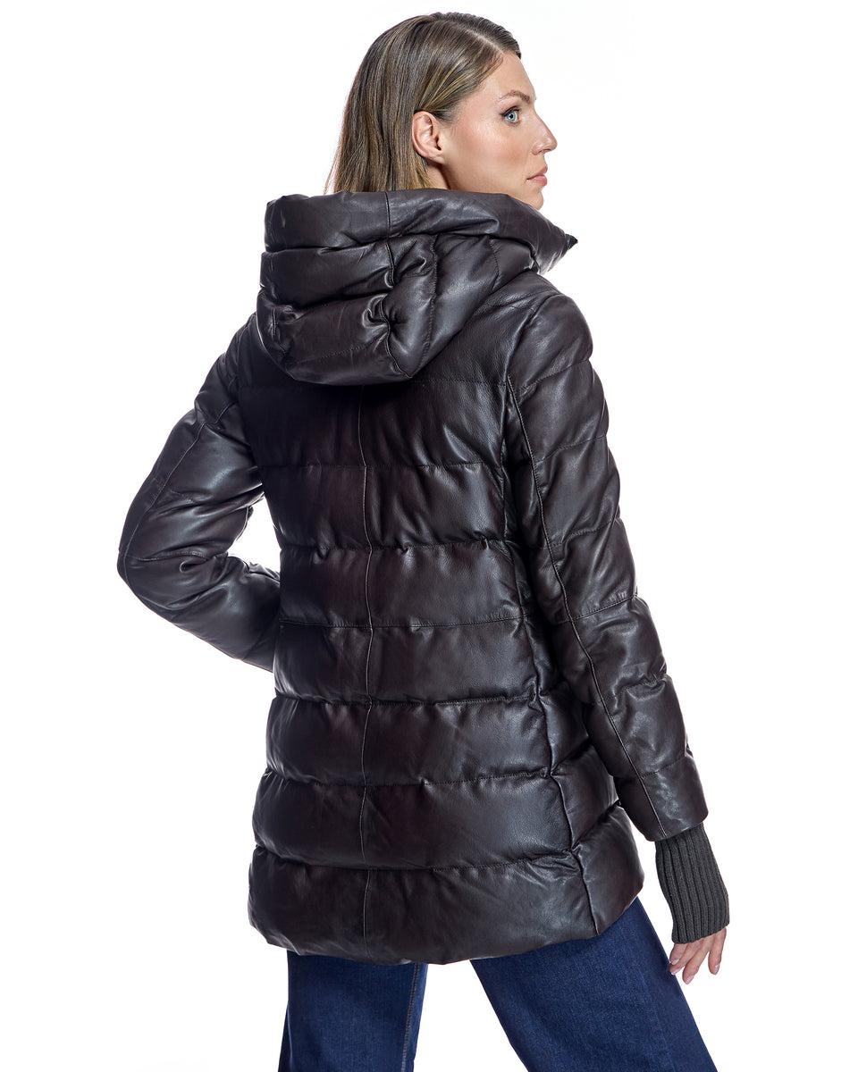 Down-filled Leather Jacket Product Image