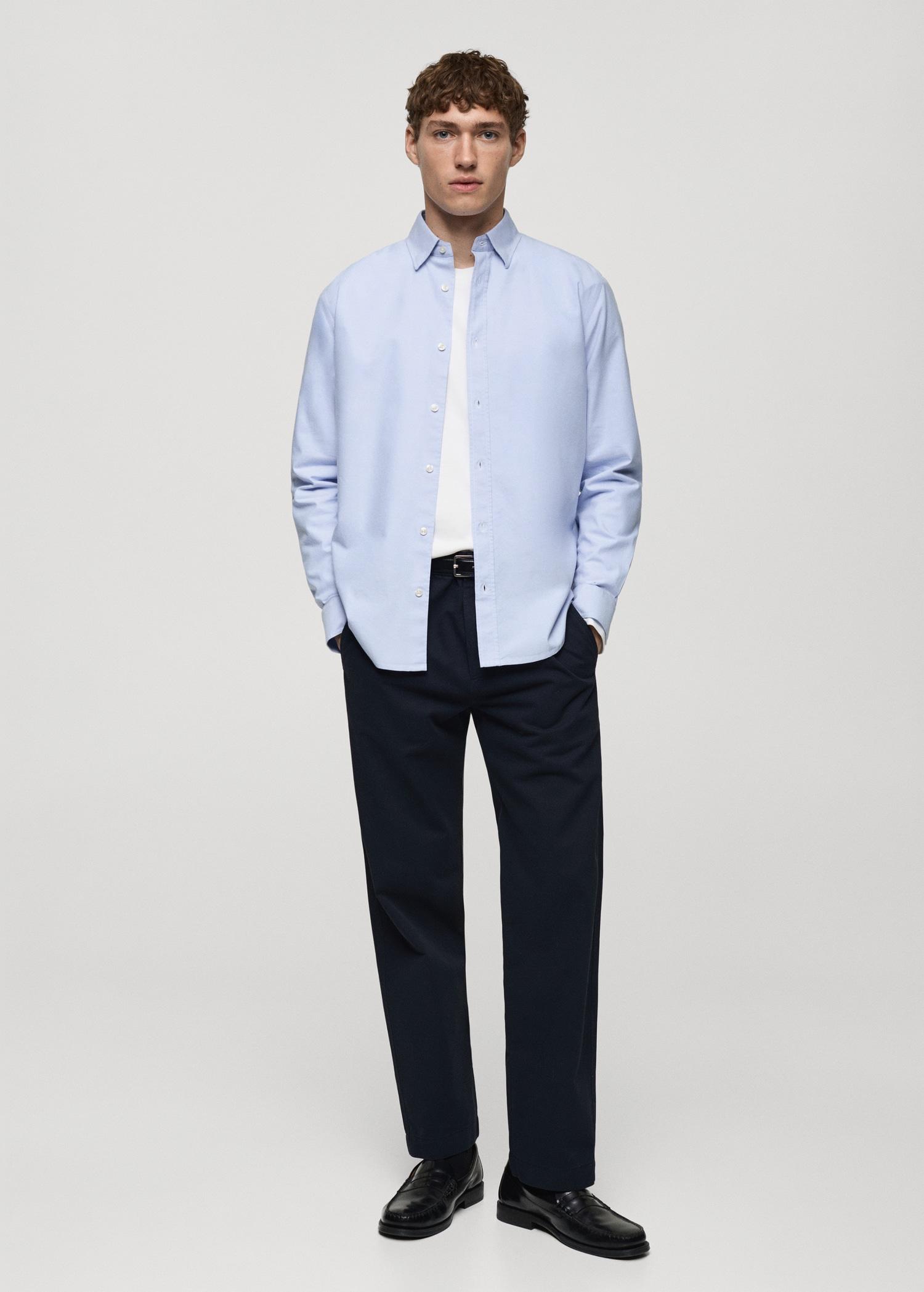 100% cotton Oxford shirt - Men | MANGO USA Product Image