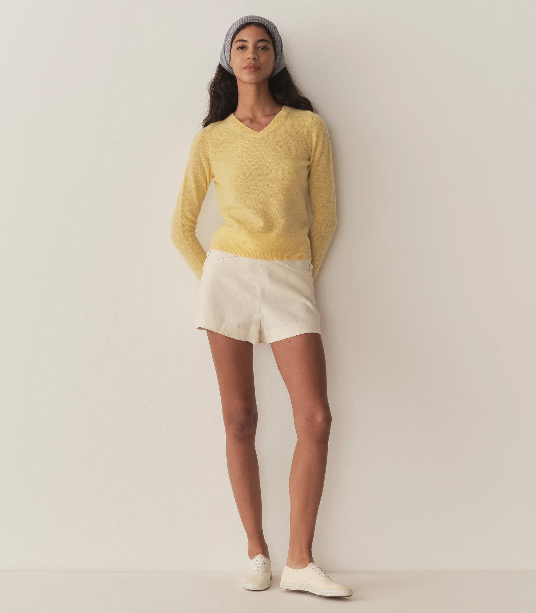 GARANCE CASHMERE SWEATER -- LEMON CHIFFON Product Image
