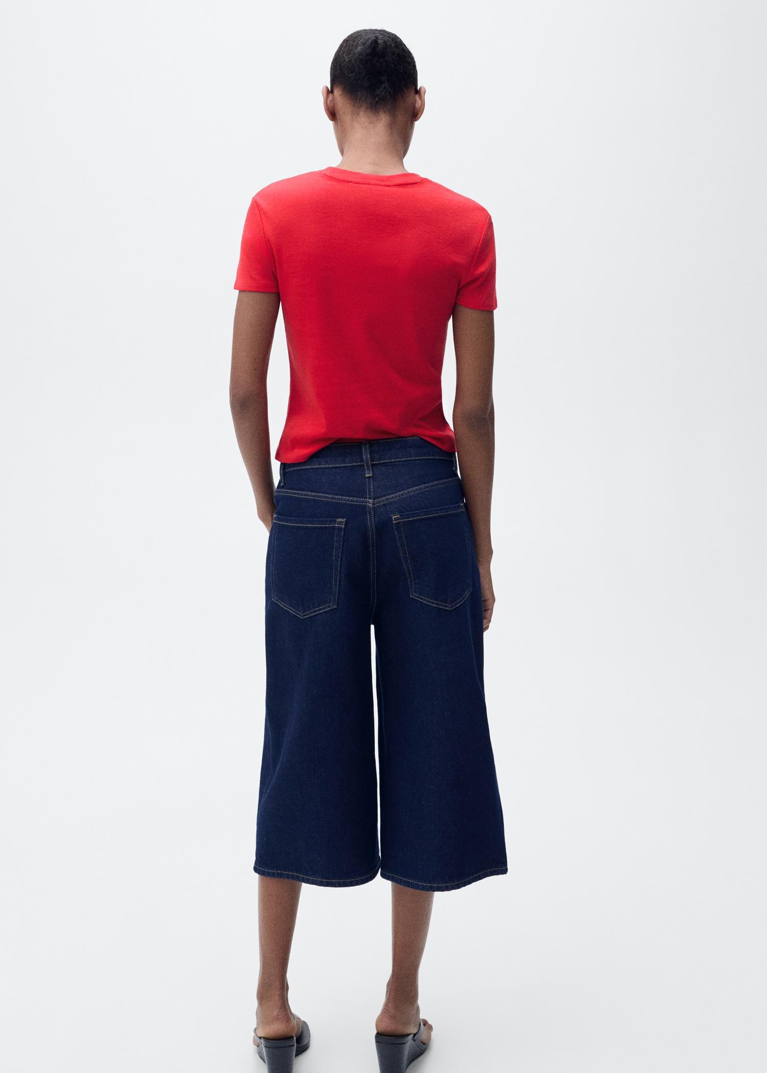 Fitted cotton t-shirt - Women | MANGO USA Product Image