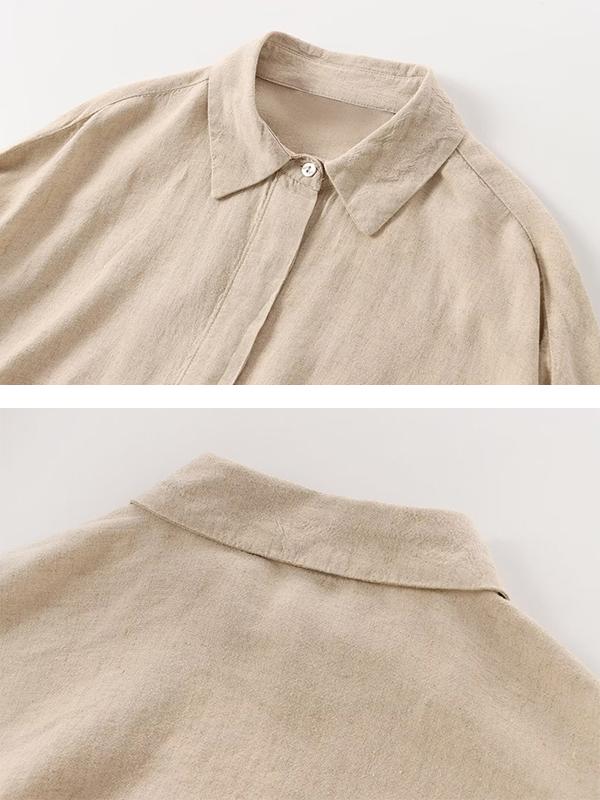 Loose Solid Color Split-Joint Split-Side Lapel Blouse + Elasticity Pleated Pants Trousers Two Pieces Set Product Image