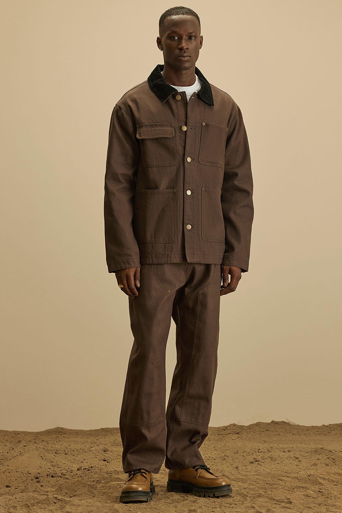 Alexander Utility Canvas Chore Jacket - Brown Product Image