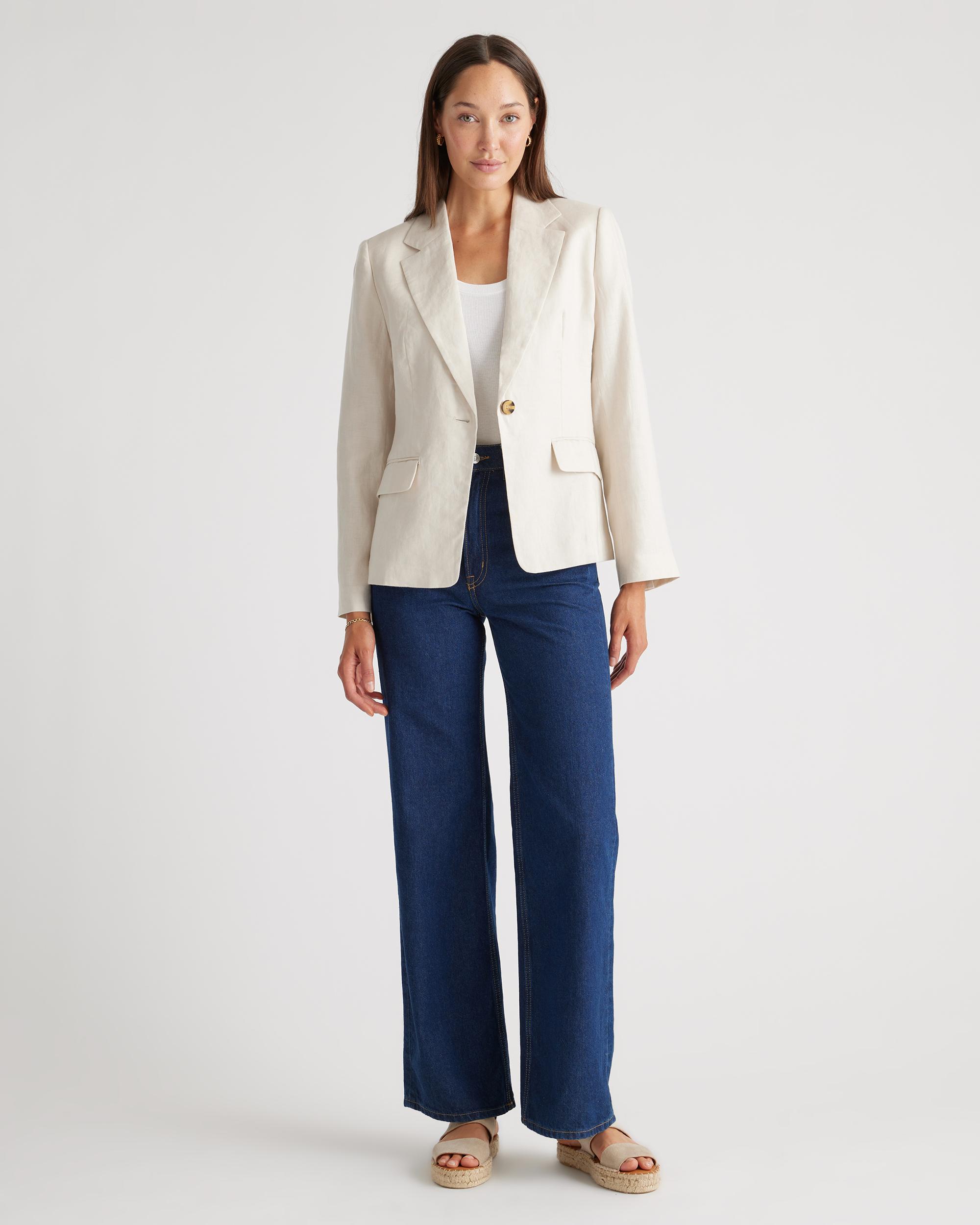 Quince | Women's 100% European Linen Fit & Flare Midi Dress Product Image