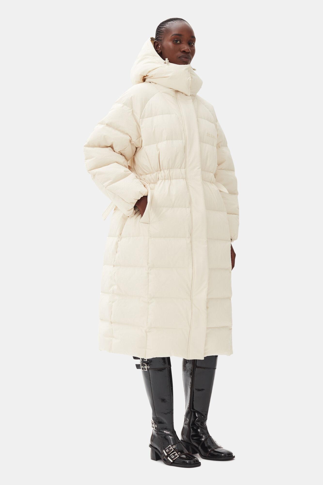 White Tech Puffer Coat Product Image