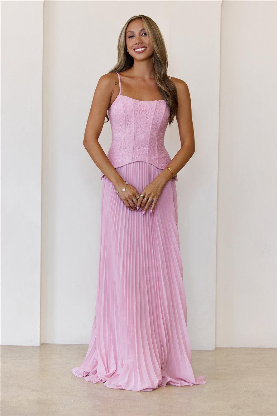 Refined Shine Maxi Dress Pink Product Image