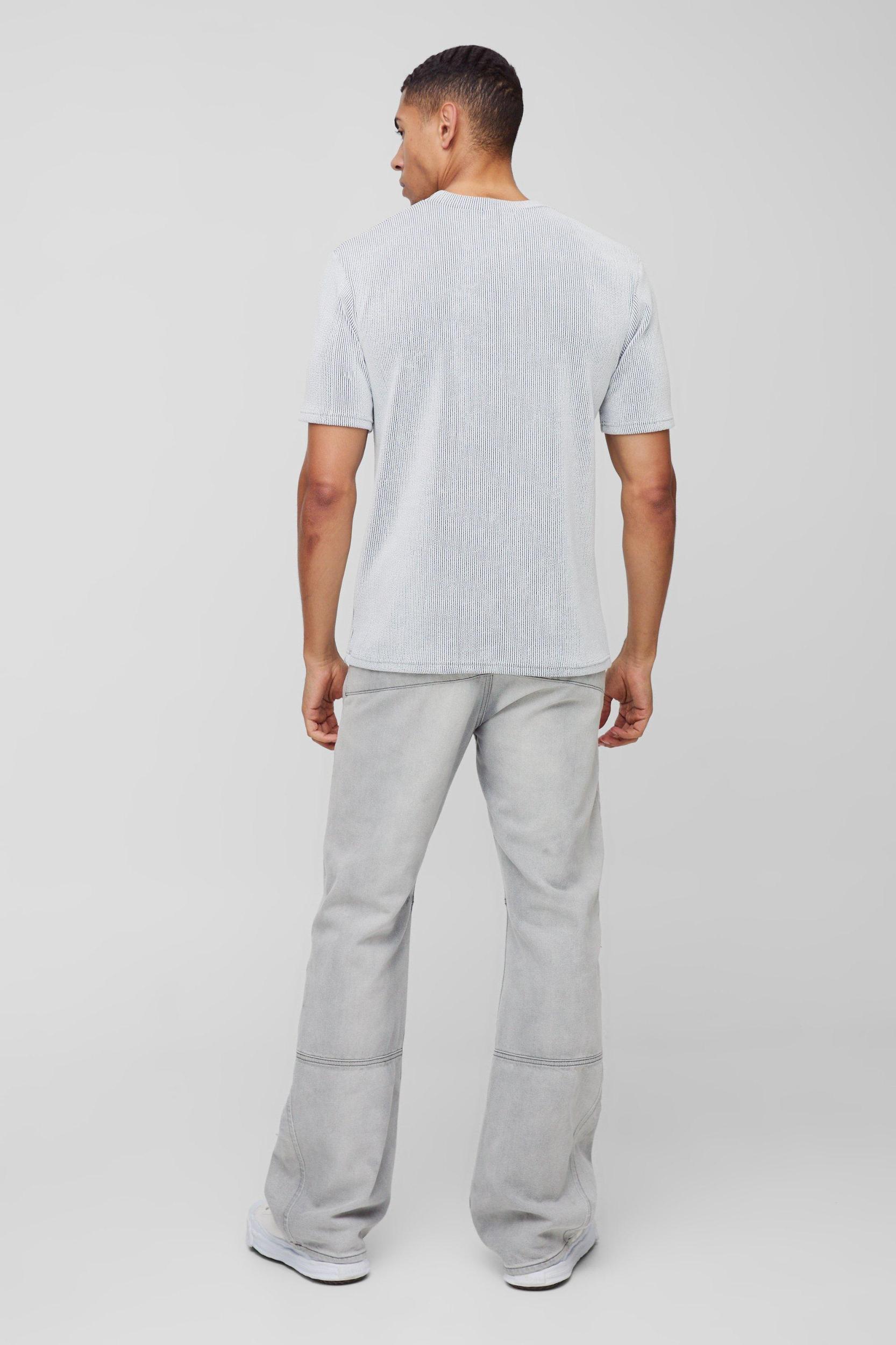 Regular Fit Contrast Rib T-Shirt | boohooMAN USA Product Image
