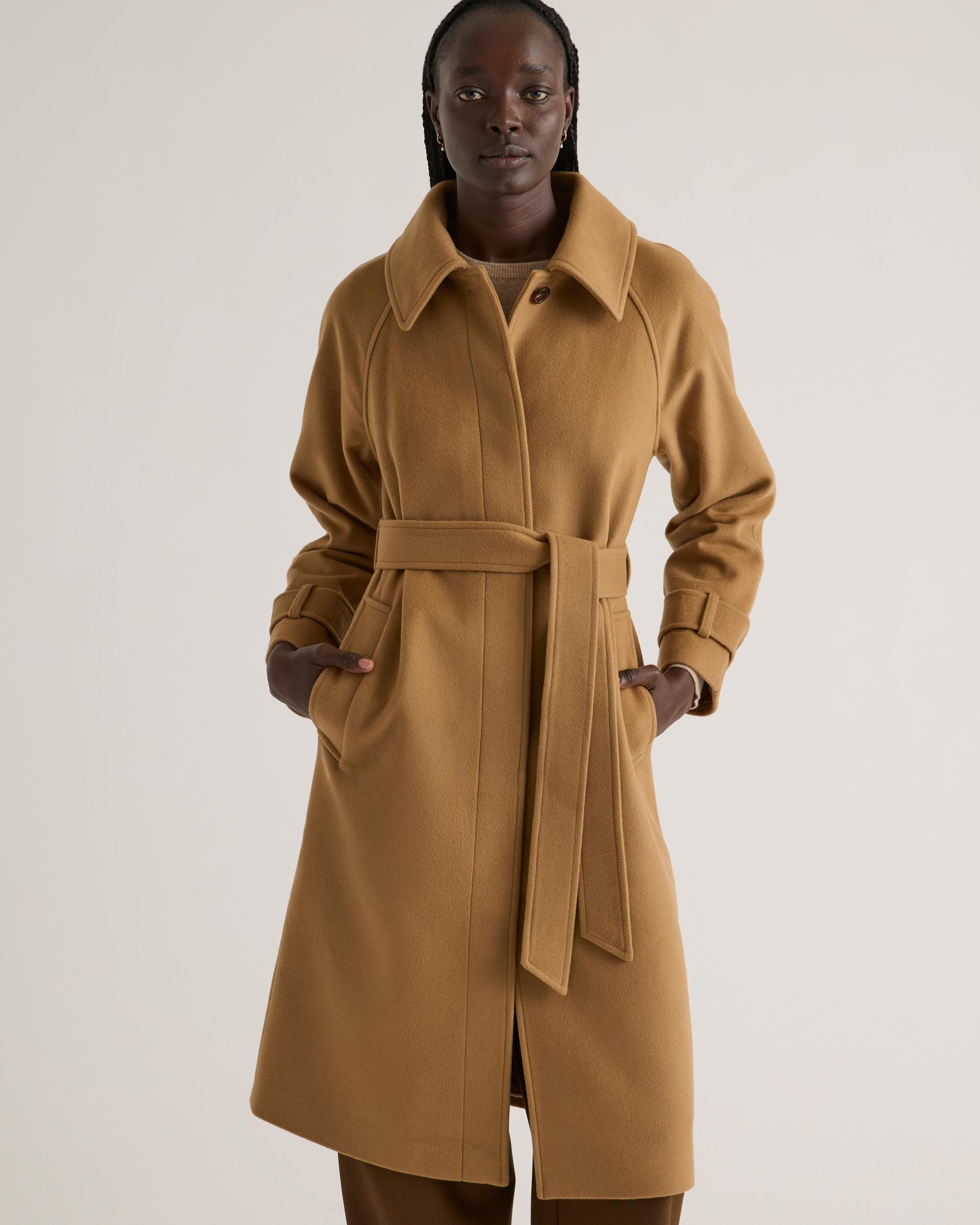 Quince | Women's Italian Wool Belted Point Collar Coat Size XL, Wool/Nylon Product Image