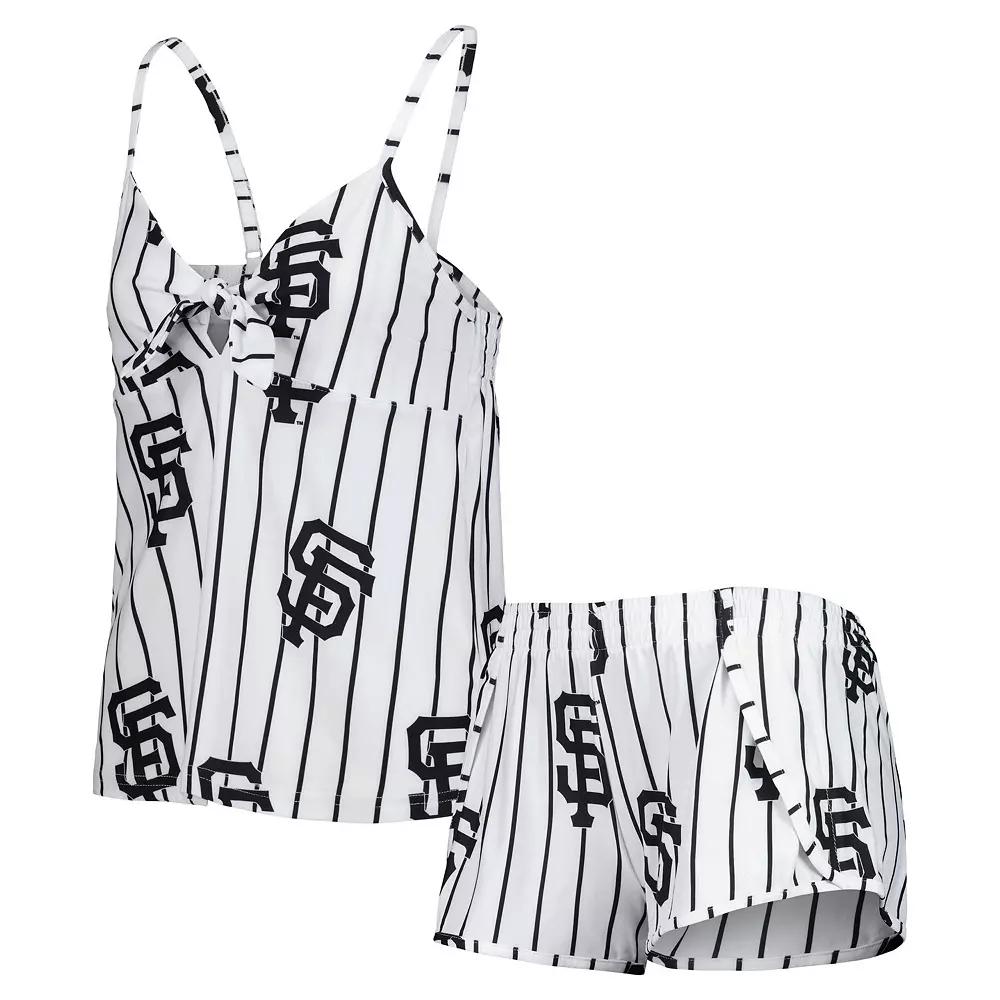 Women's Concepts Sport White San Francisco Giants Reel Allover Print Tank Top & Shorts Sleep Set, Size: Small Product Image