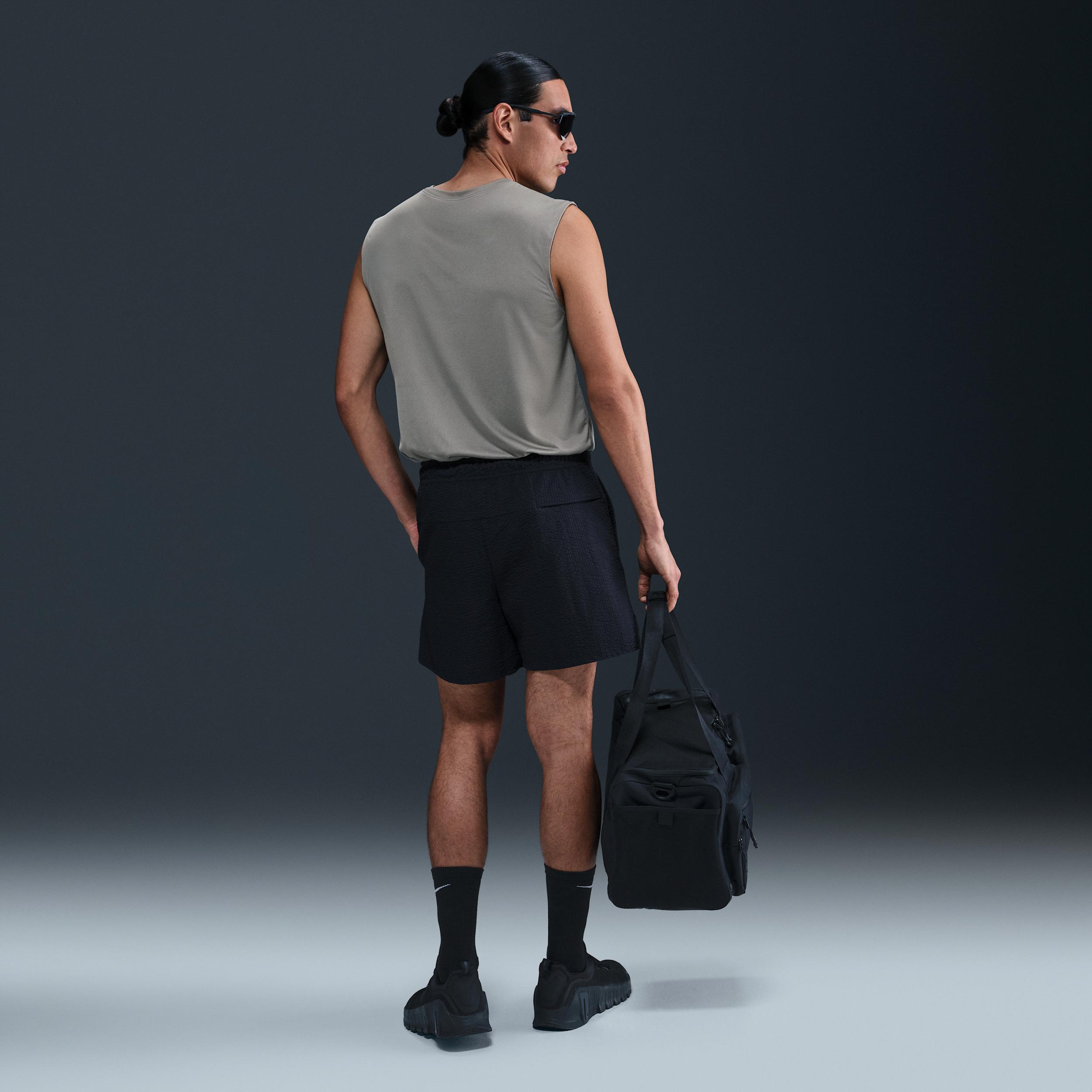 Nike Mens Unlimited Dri-FIT 5 Unlined Seersucker Versatile Shorts | HJ4091-010 Product Image