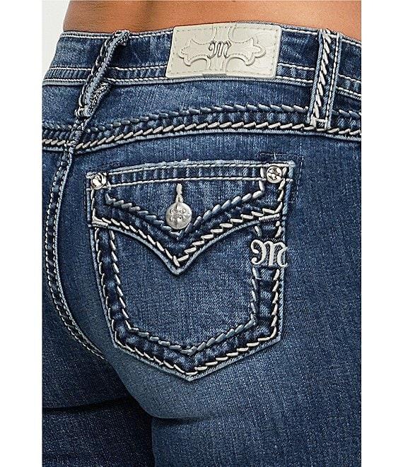 Miss Me Stitched Pocket Mid Rise Bootcut Jeans Product Image