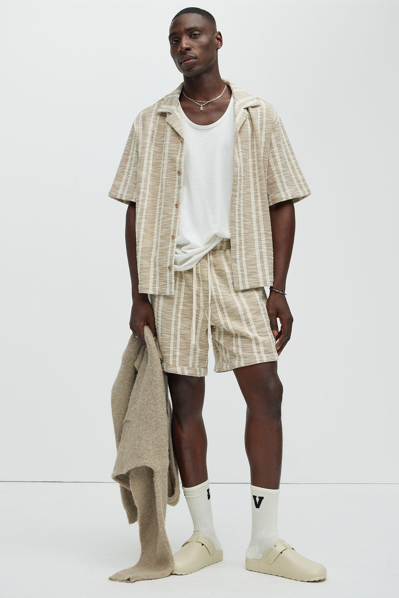 Kam Textured Shirt - Tan/Multi Product Image