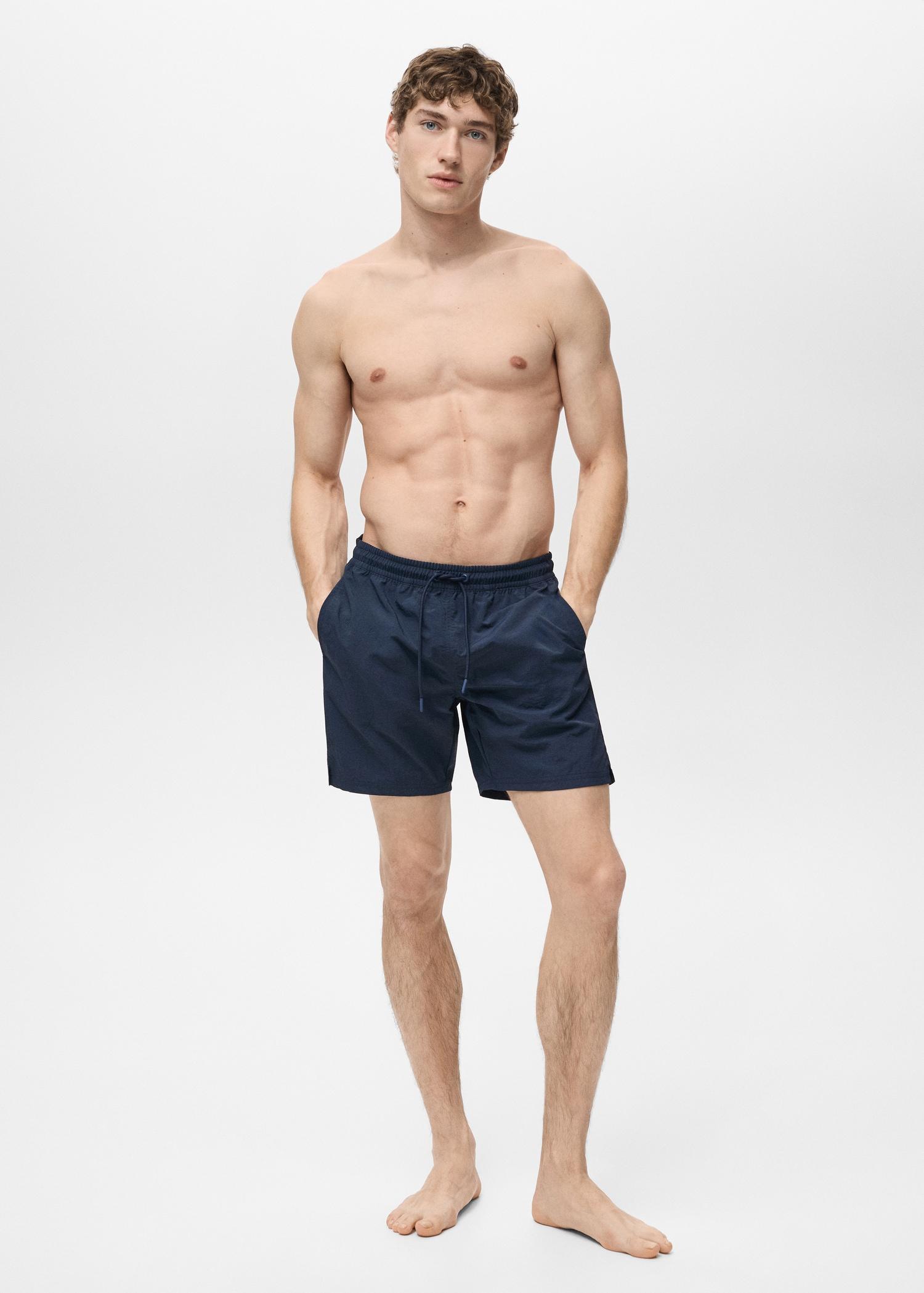 Basic drawstring swimsuit - Men | MANGO USA Product Image