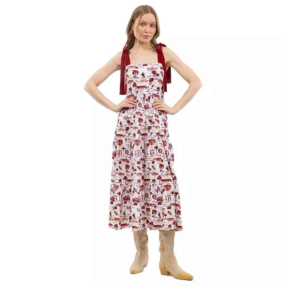 Women's Smith & Quinn  Garnet Florida State Seminoles Tied Shoulder Tiered Maxi Dress, Size: Small Product Image