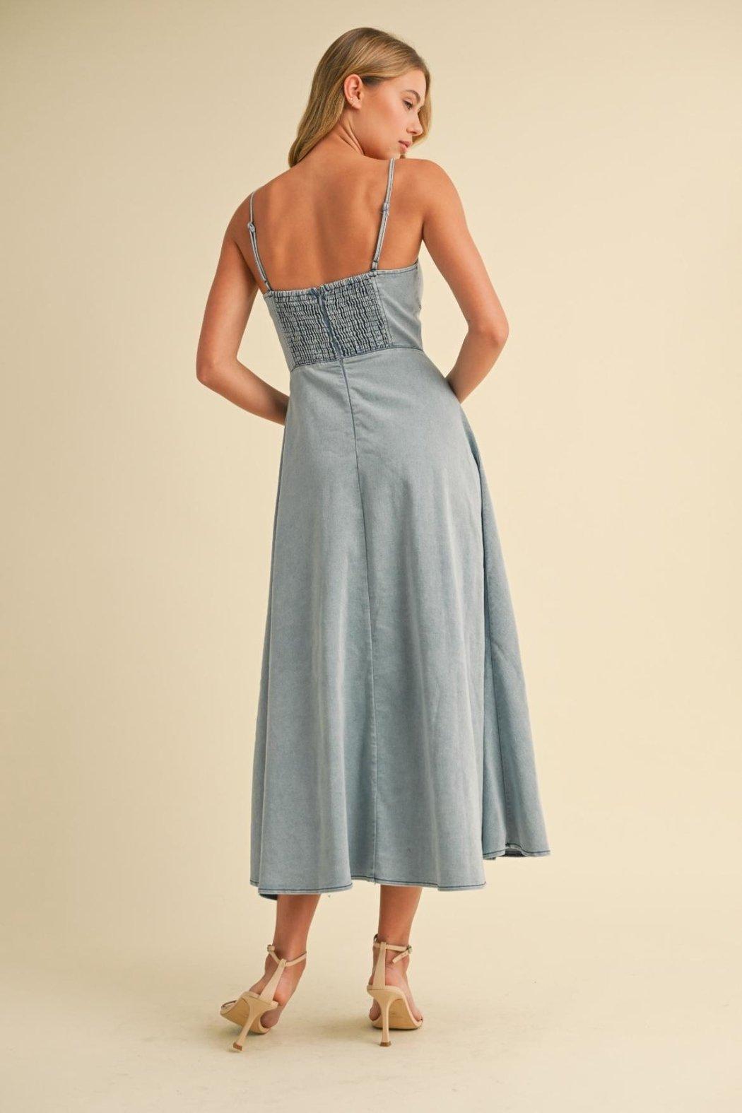 Denim Panel Dress Product Image
