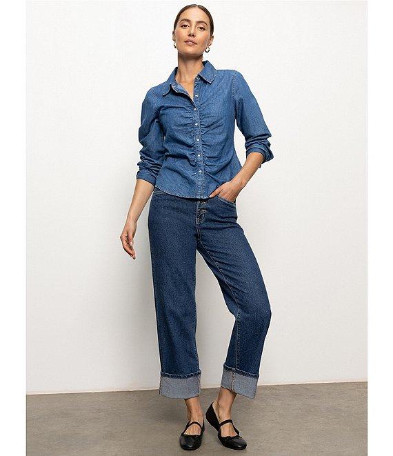 Sanctuary Luna Button Fly Cuffed Cropped Denim Jeans Product Image