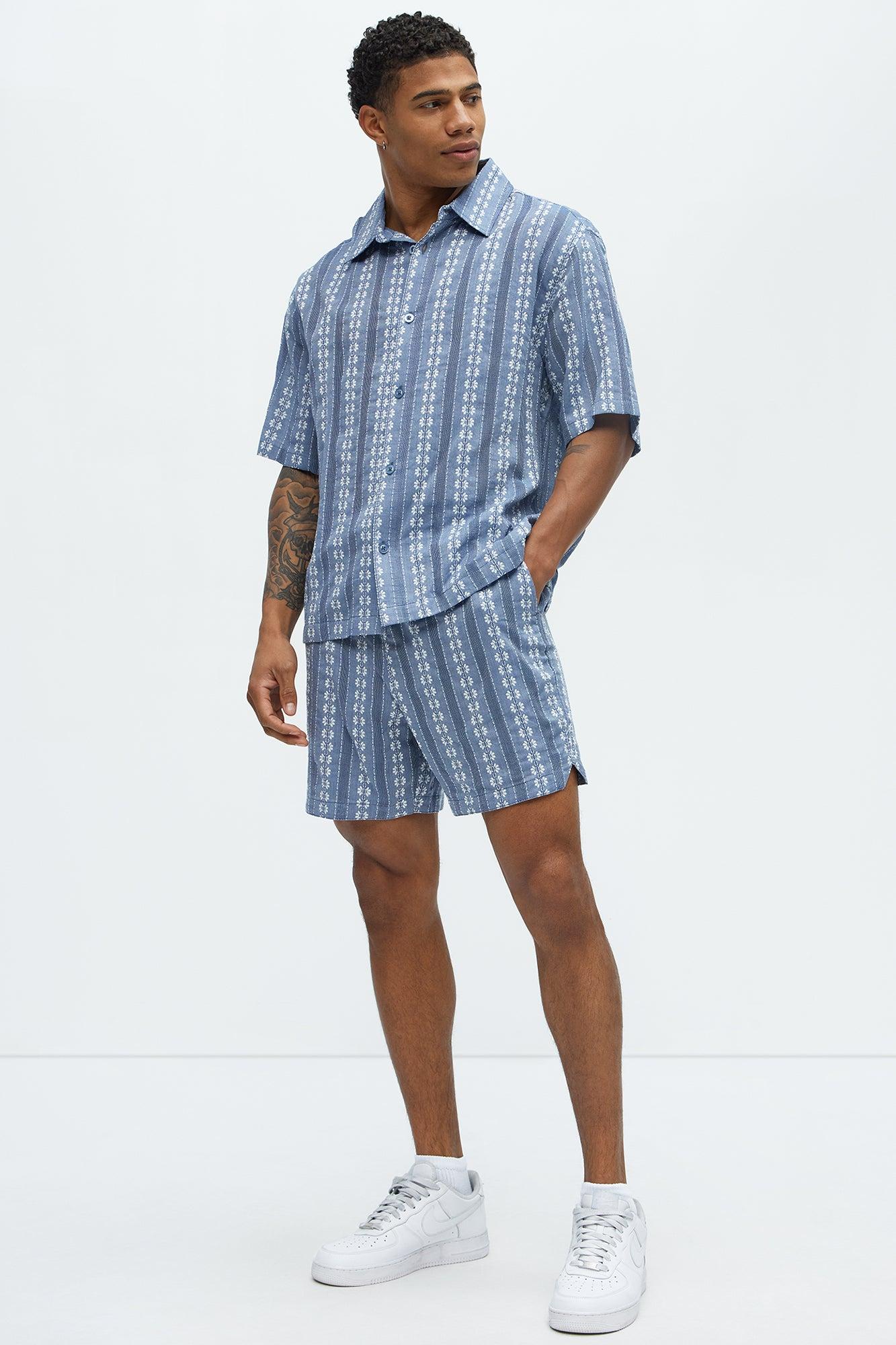 Denali Floral Warm Up Shorts - Blue/combo Product Image