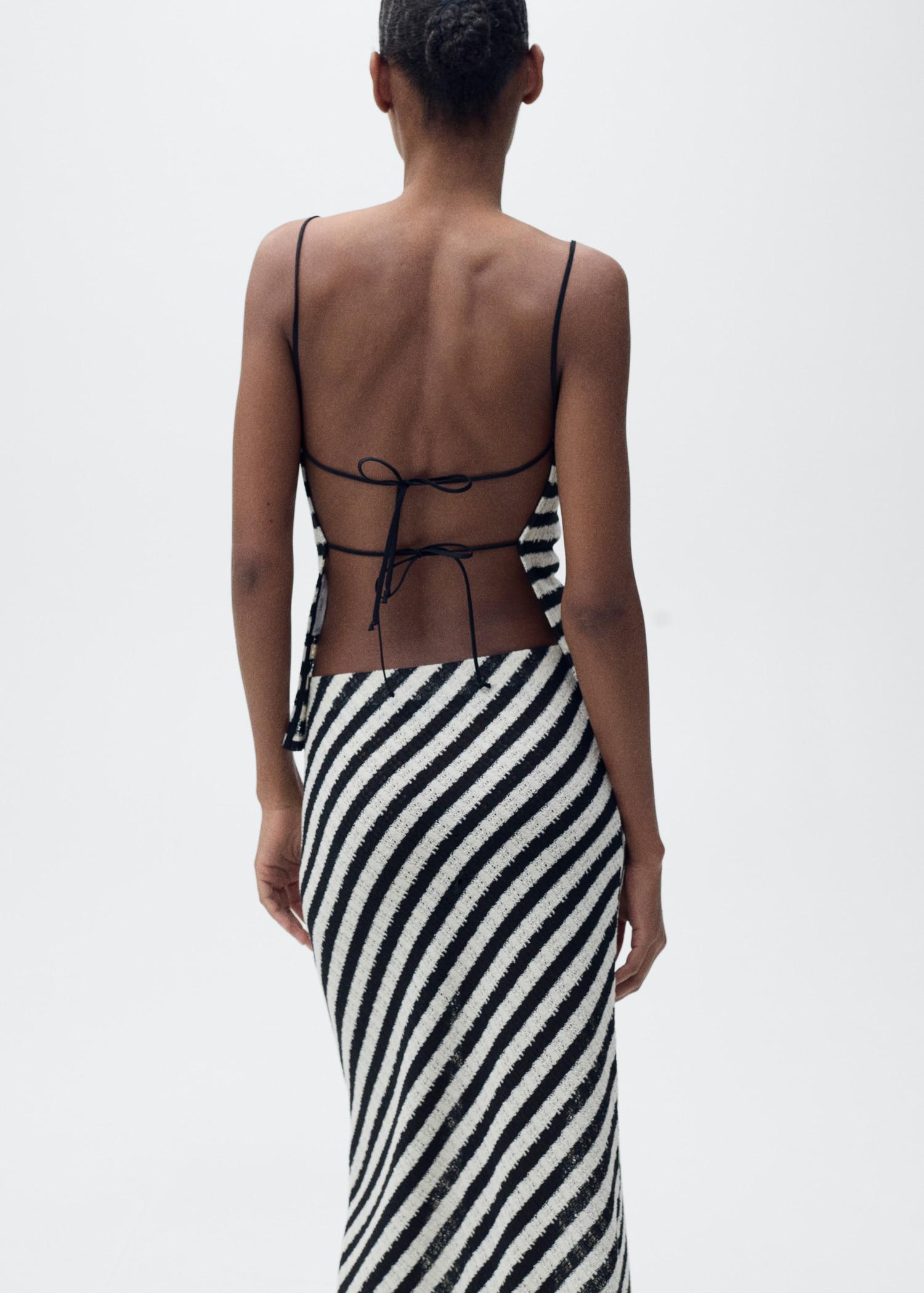 Striped knitted fitted top - Women | MANGO USA Product Image