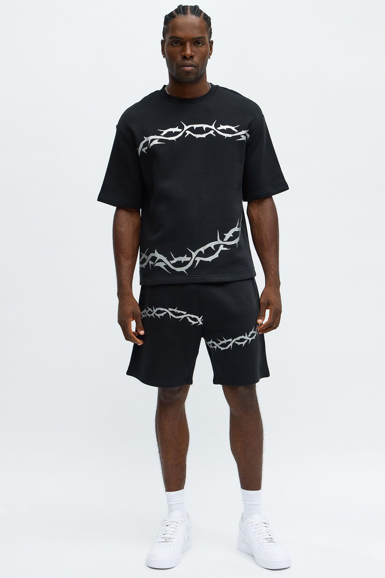 Tyson Barbed Wire Short Sleeve Tee - Black Male Product Image