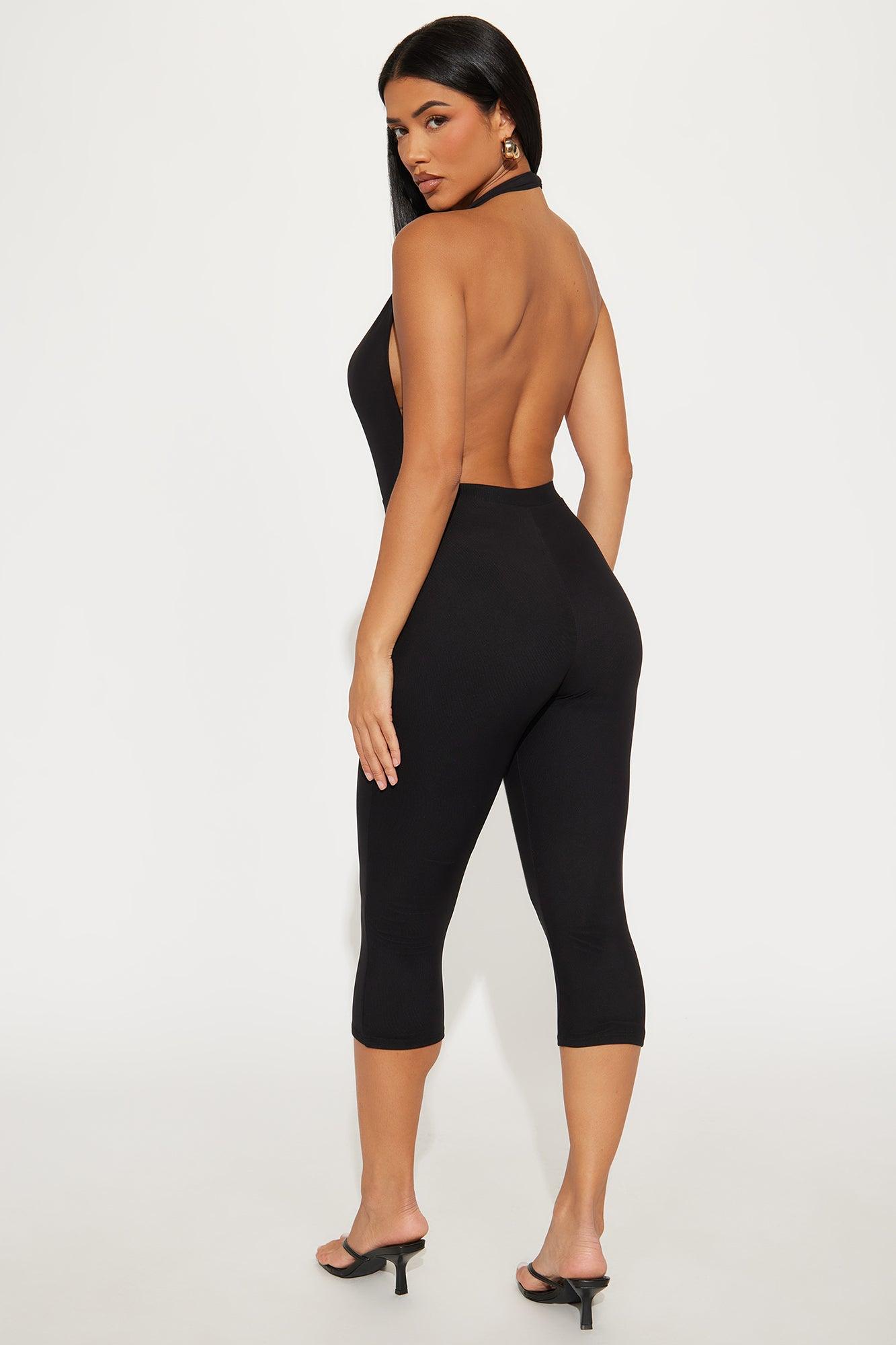 Mariah Halter Capri Jumpsuit - Black Product Image