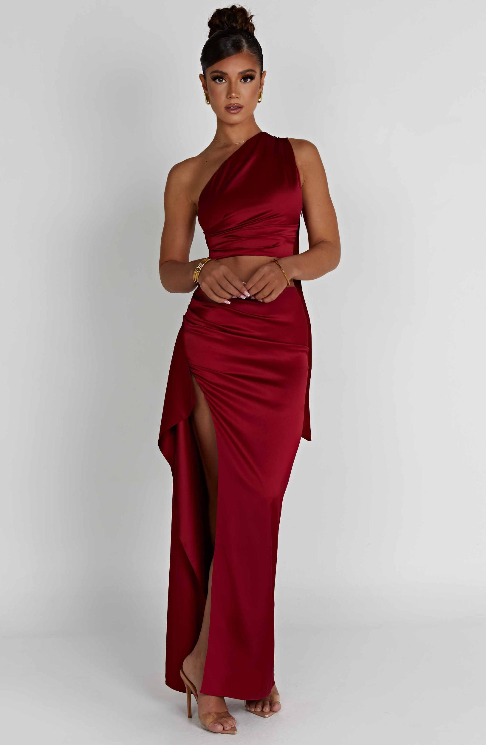 Halsey Maxi Skirt - Wine Product Image