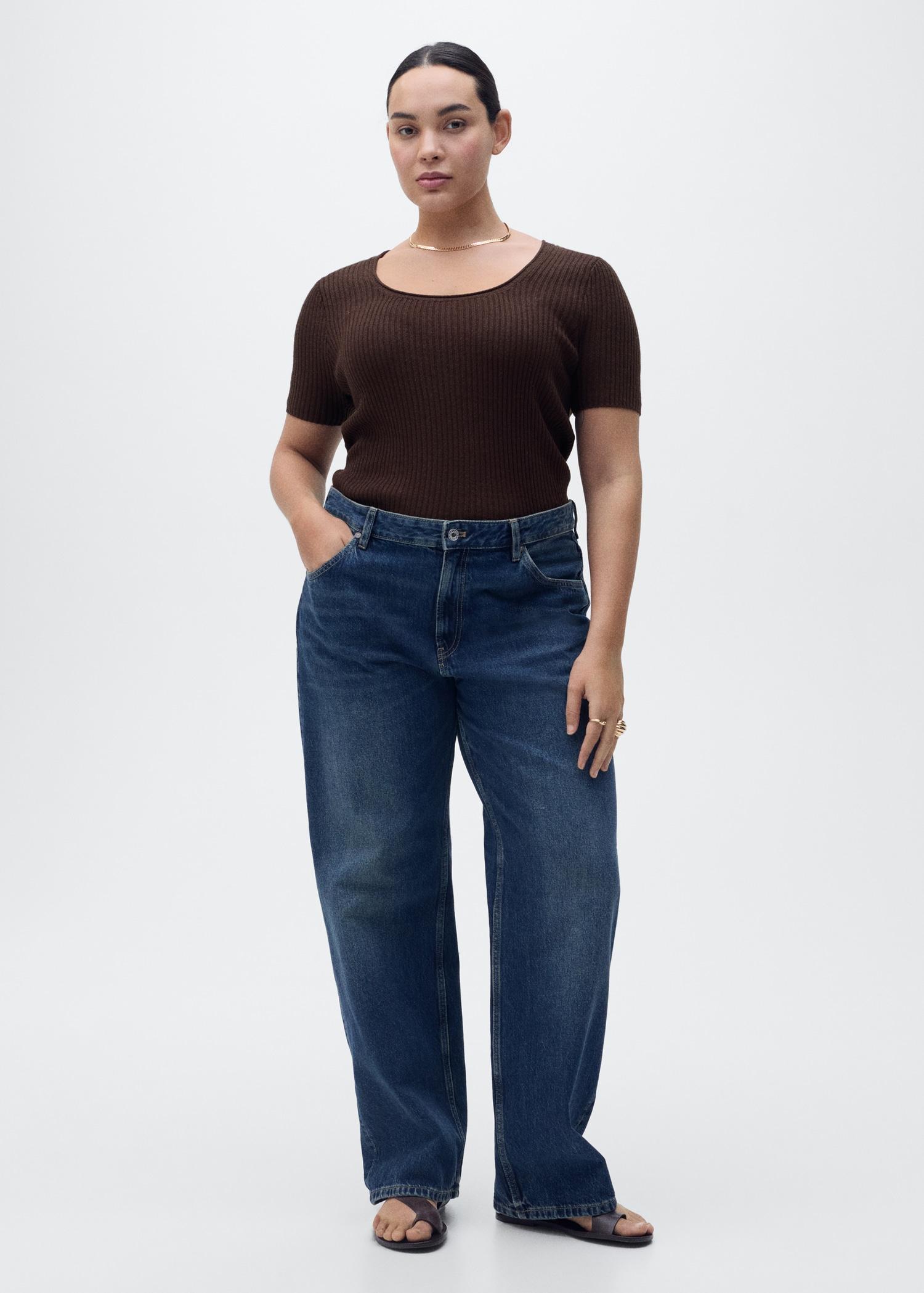 Linen-blend knitted sweater - Women | MANGO USA Product Image