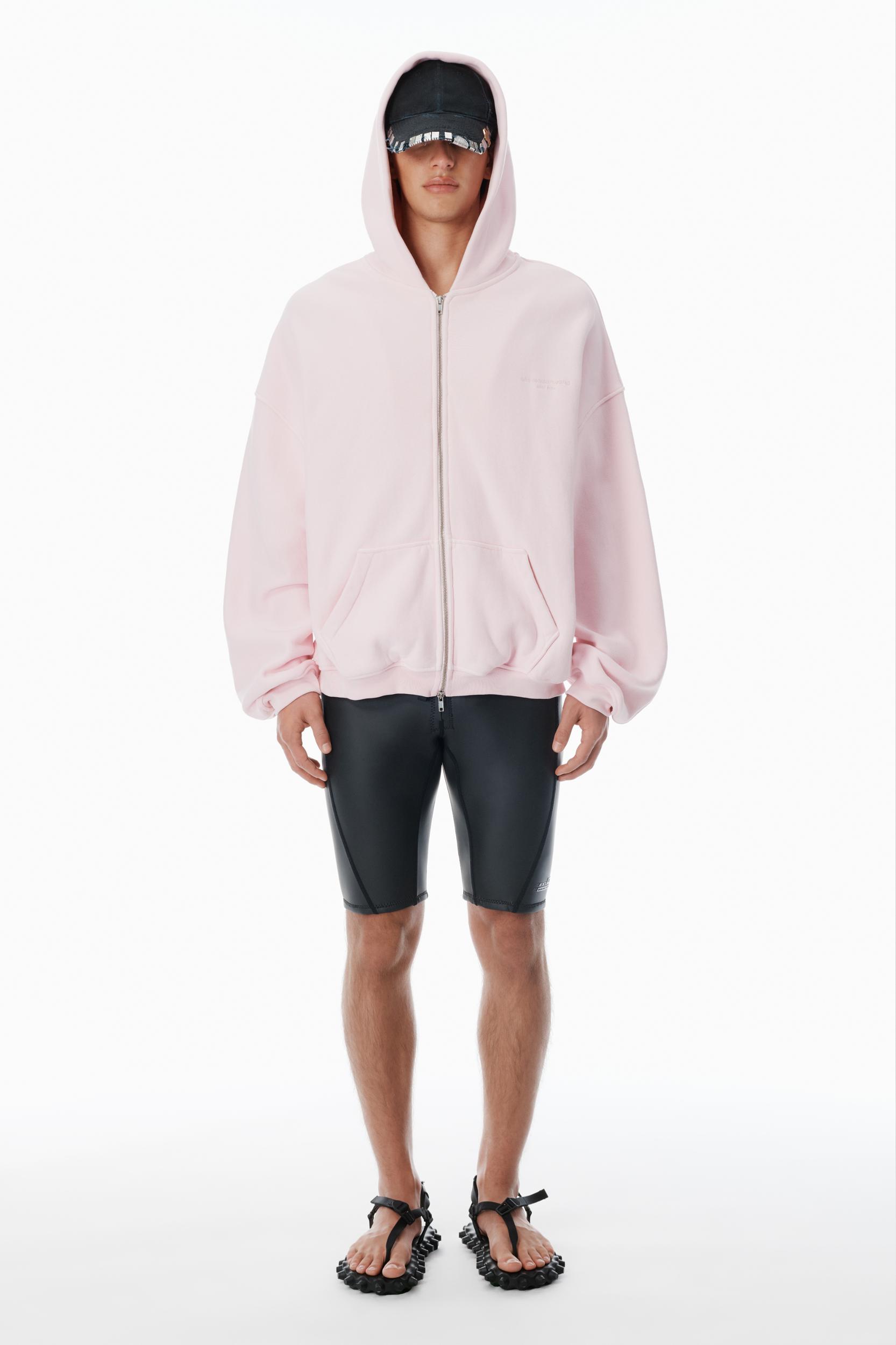 Pink Cotton Logo Zip-up Hoodie Product Image