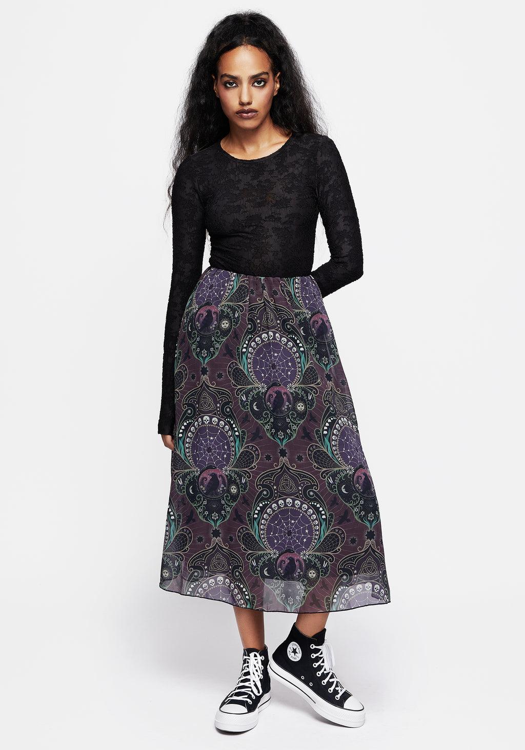 Clarette Chiffon Layered Midi Skirt Product Image