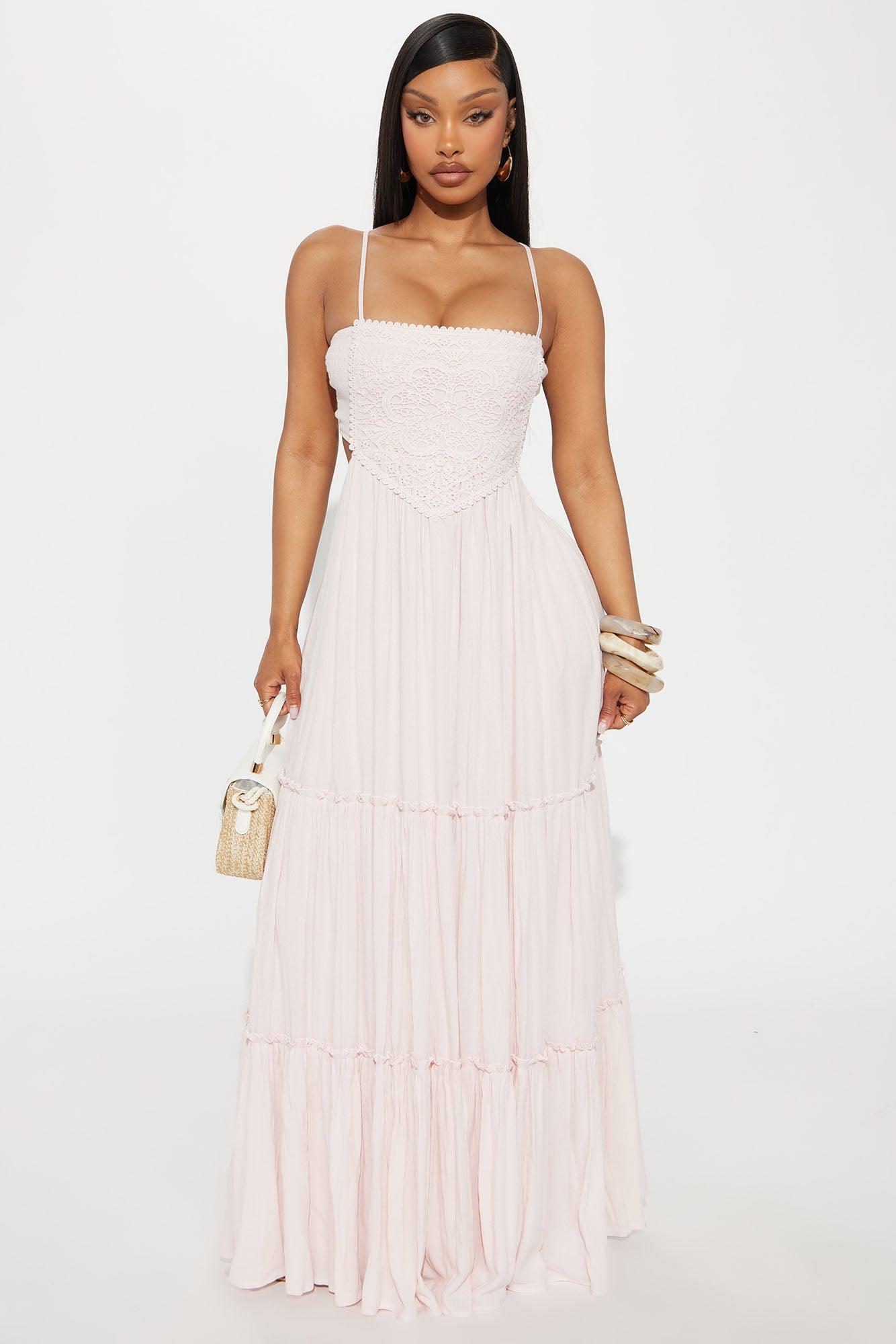 Alina Smocked Maxi Dress - Pink Product Image
