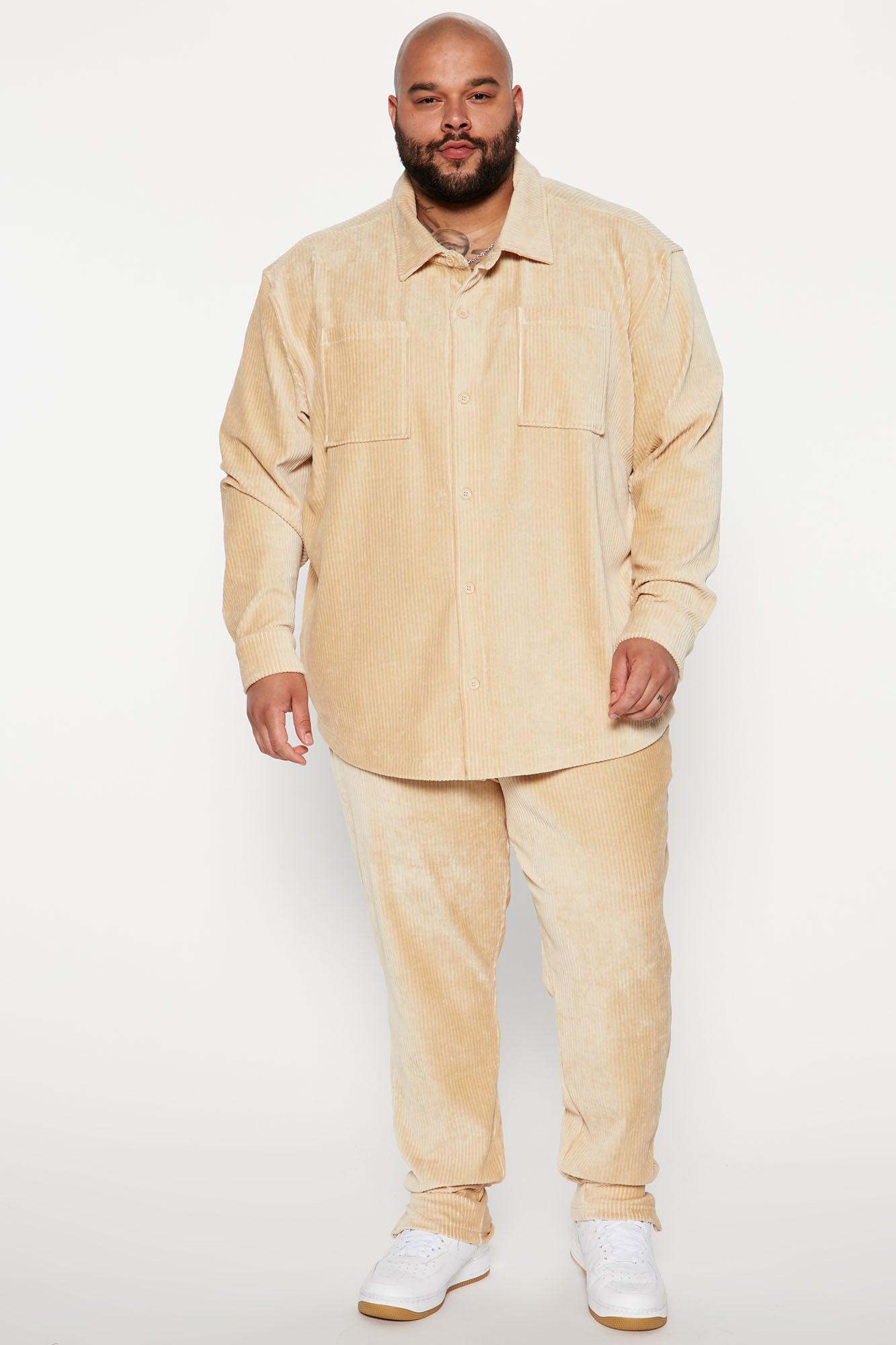 Luxury Knit Ribbed Shirt - Tan Product Image