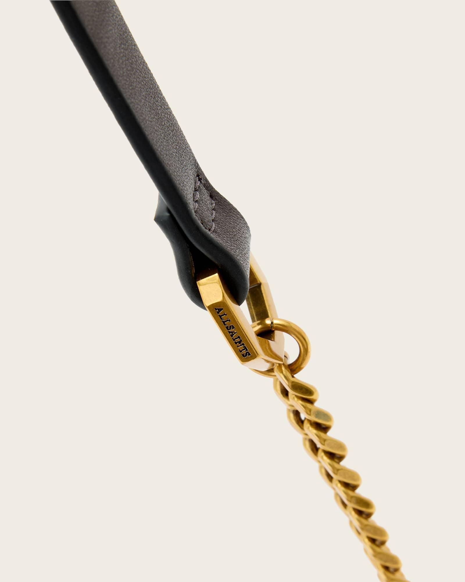 Etta Leather Clutch Bag Bitter Brown | ALLSAINTS US Product Image