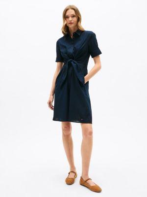 Linen Blend Tie-Front Shirtdress Product Image