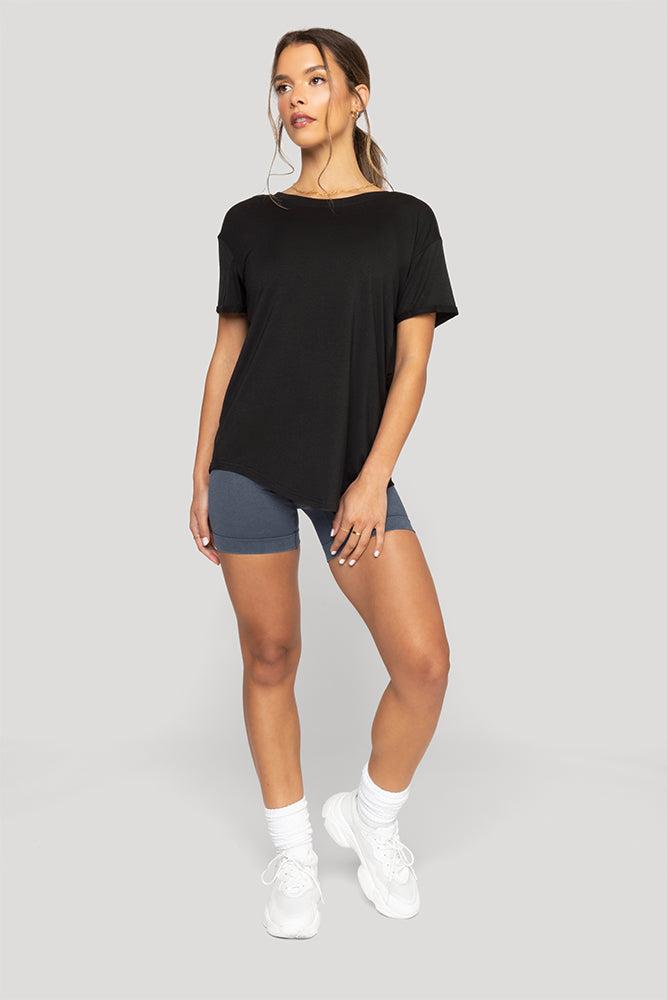 Reversible Deep V Tee - Black Product Image