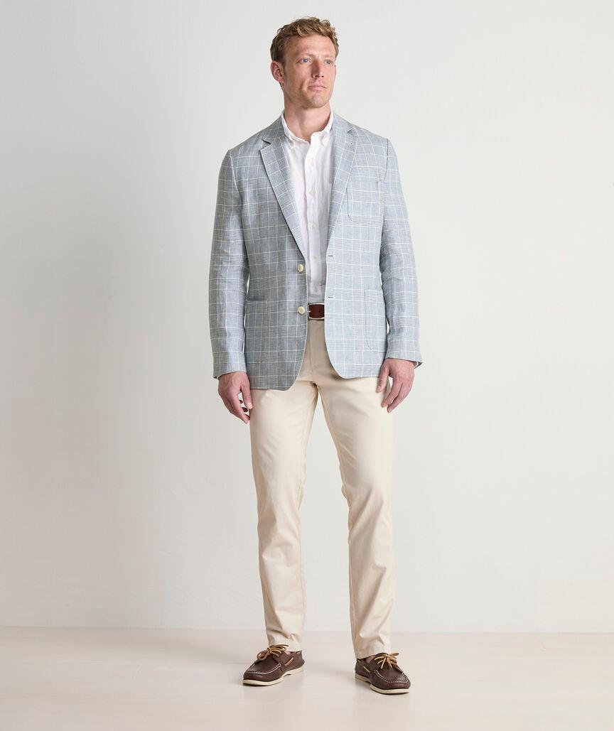 Helmsman Plaid Linen Blazer Product Image