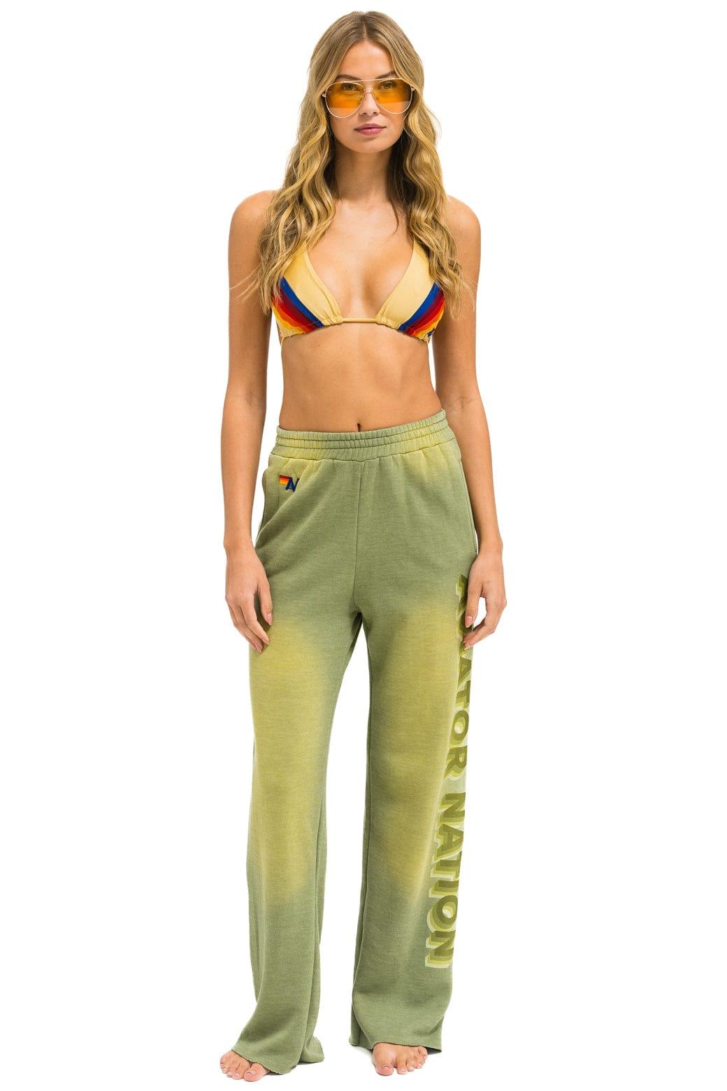AN 3D WIDE LEG POCKET SWEATPANTS - FADED ARMY Female Product Image