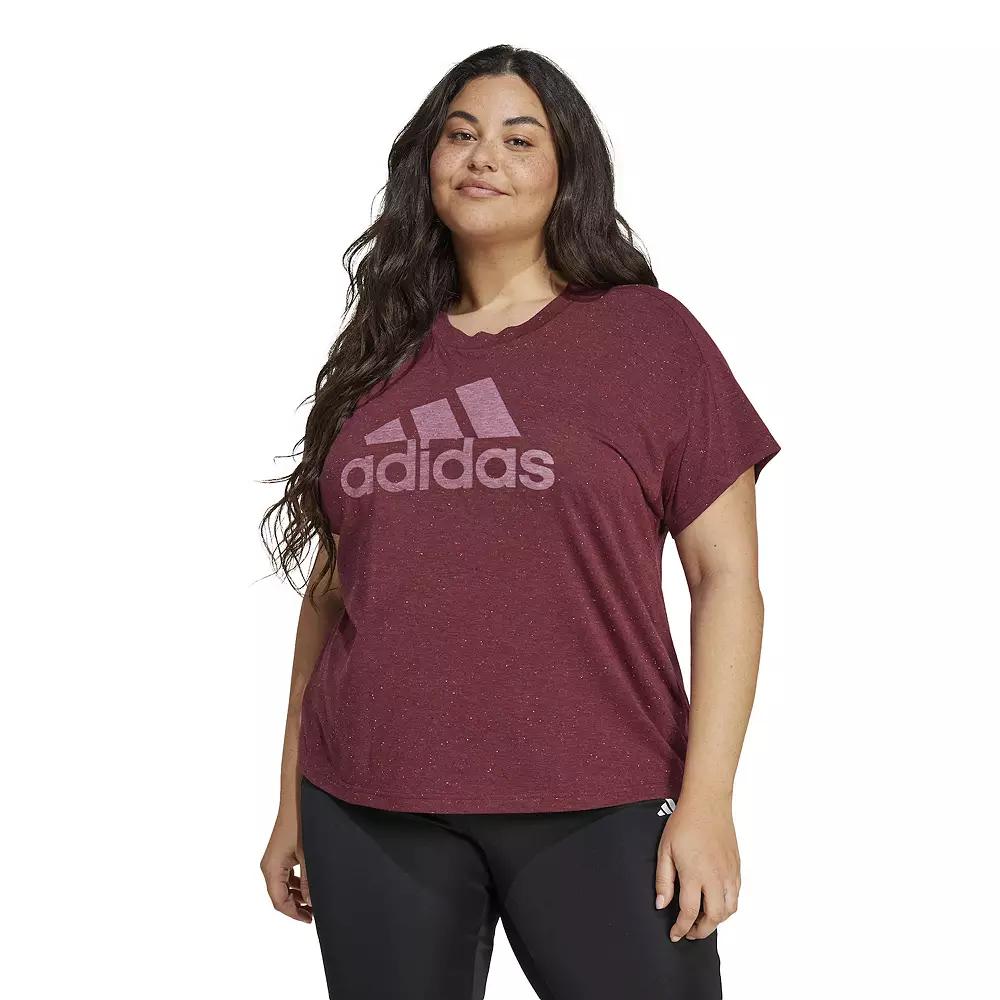 Plus Size adidas Future Icons Winners 3.0 Tee, Women's, Size: 3XL, Shadow Red Product Image