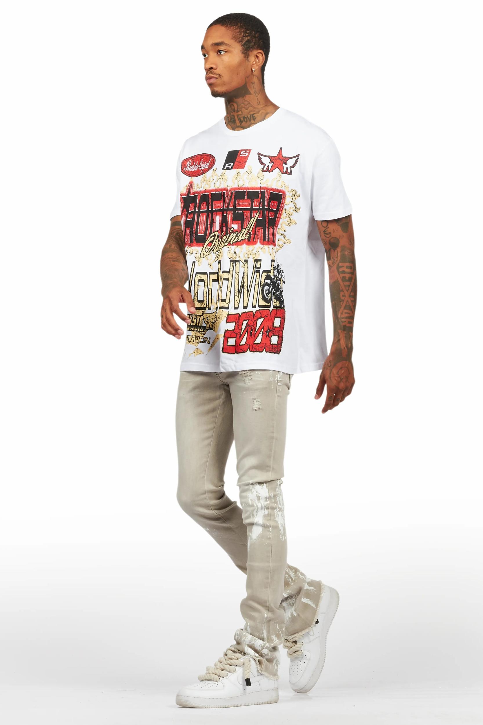 Deangelo White Graphic T-Shirt Male Product Image